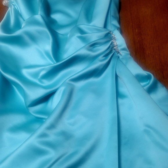 David's Bridal Gown Size 14 Color Pool - Picture 6 of 7